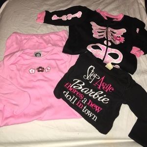 3 onesies for newborn-3 month old baby girl.